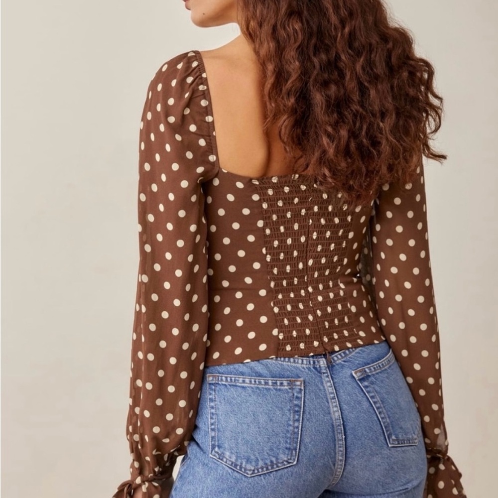 Reformation Sawtelle Sweetheart Blouse Size 8 - Picture 4 of 11